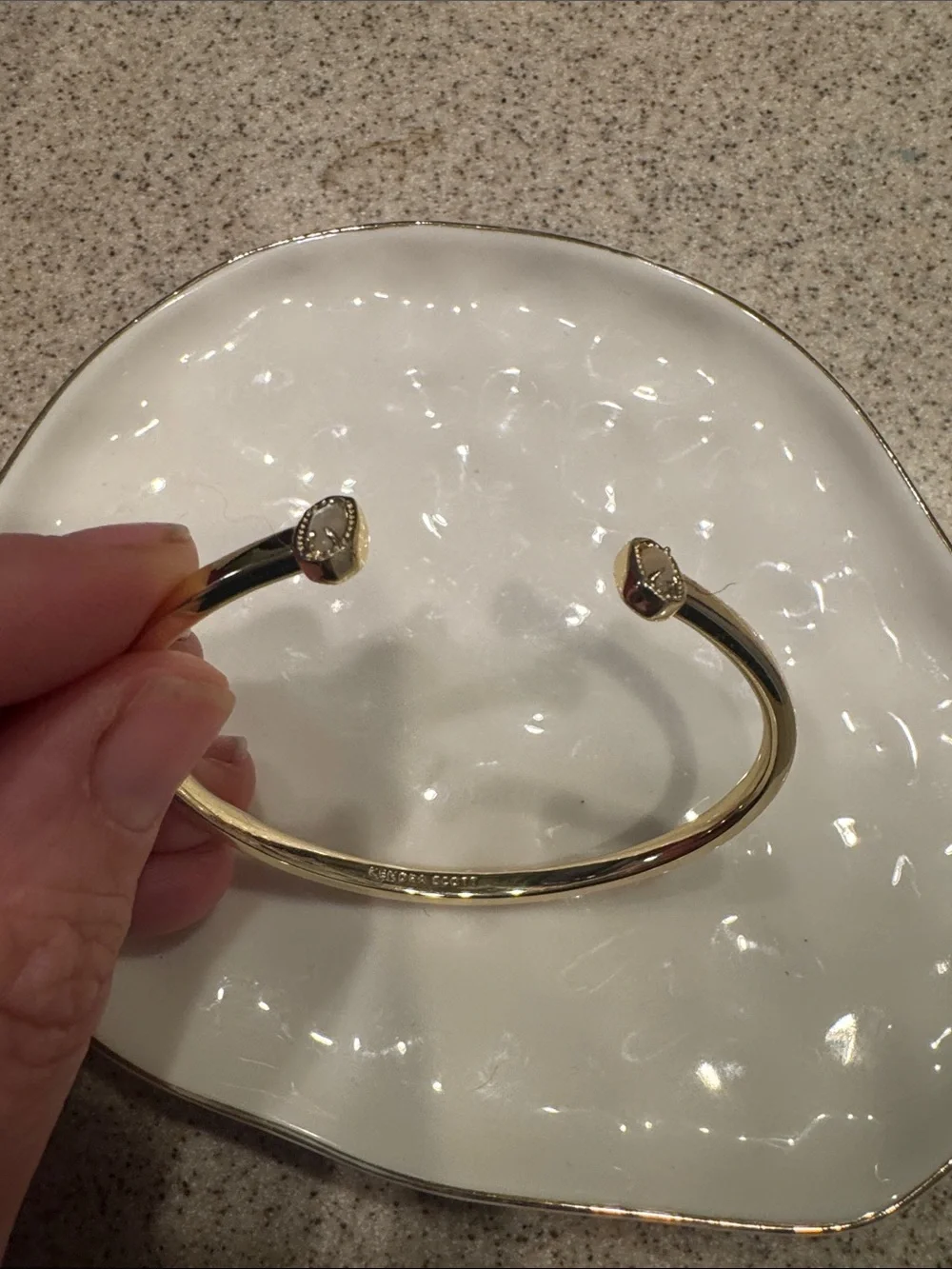 Kendra Scott Gold Open Cuff Bracelet with Oval Endcaps